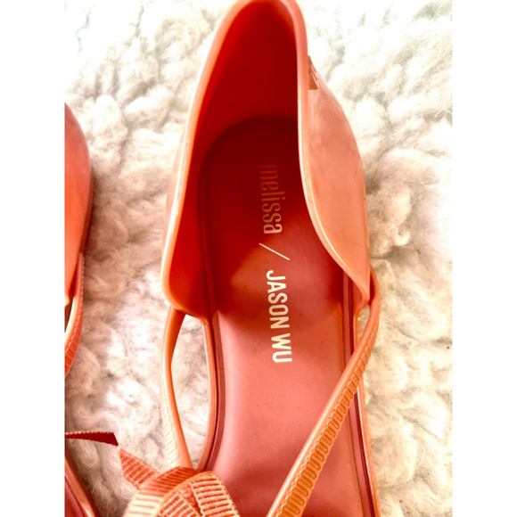Melissa + Jason Wu Pointy Stripe solid pink ballerinas Shoes Women Size 8 - Picture 3 of 9